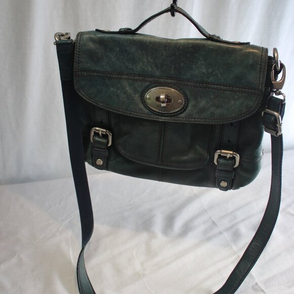 Teal leather Fossil bag - Picture 2 of 4